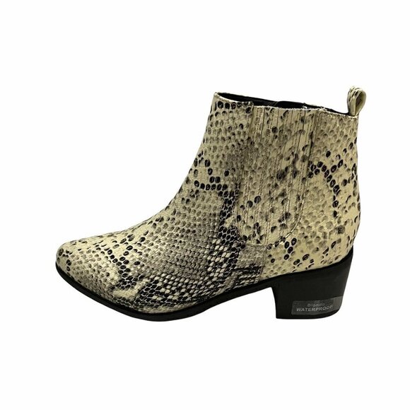 Blondo Women's NWT Elvina Snake Embossed Leather Waterproof Ankle Booties Sz 9.5 - Picture 9 of 9